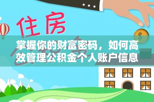 白沙掌握你的财富密码，如何高效管理公积金个人账户信息