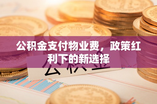 白沙公积金支付物业费，政策红利下的新选择