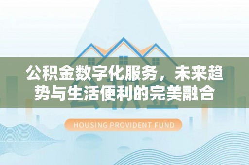白沙公积金数字化服务，未来趋势与生活便利的完美融合
