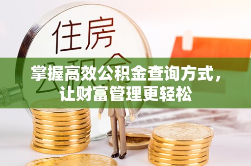 白沙掌握高效公积金查询方式，让财富管理更轻松